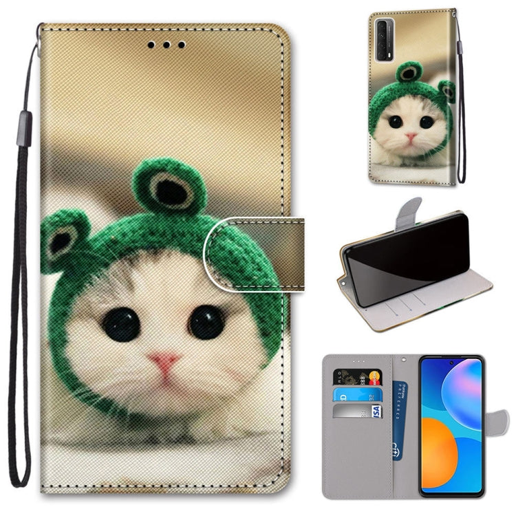Coloured Drawing Cross Texture Horizontal Flip PU Leather Case with Holder & Card Slots & Wallet & Lanyard, For Samsung Galaxy A52 5G / 4G, For Samsung Galaxy A72 5G / 4G, For Huawei Mate 40 Pro, For Huawei P Smart 2021 / Y7a