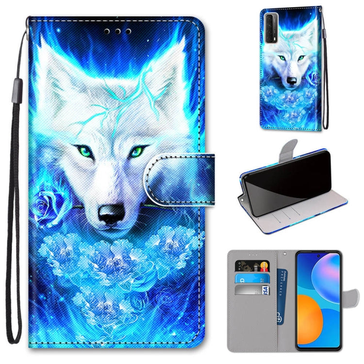 Coloured Drawing Cross Texture Horizontal Flip PU Leather Case with Holder & Card Slots & Wallet & Lanyard, For Samsung Galaxy A52 5G / 4G, For Samsung Galaxy A72 5G / 4G, For Huawei Mate 40 Pro, For Huawei P Smart 2021 / Y7a