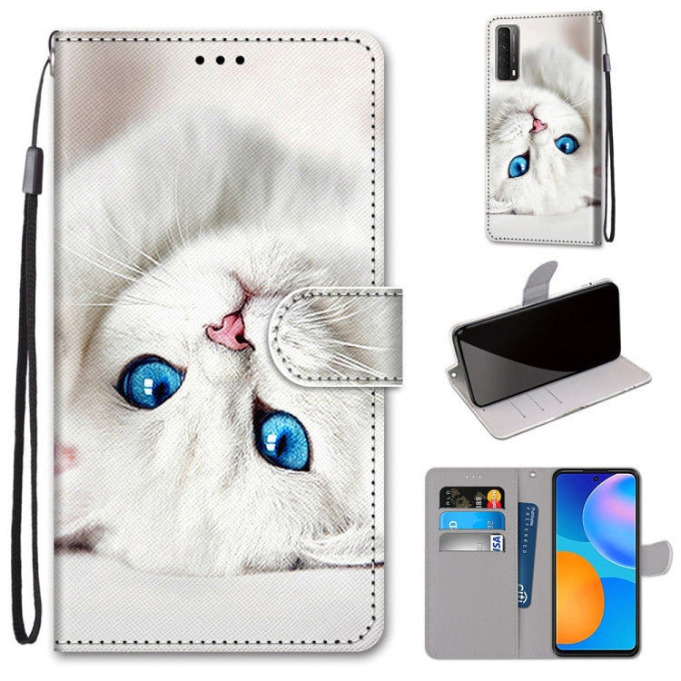 Coloured Drawing Cross Texture Horizontal Flip PU Leather Case with Holder & Card Slots & Wallet & Lanyard, For Samsung Galaxy A52 5G / 4G, For Samsung Galaxy A72 5G / 4G, For Huawei Mate 40 Pro, For Huawei P Smart 2021 / Y7a