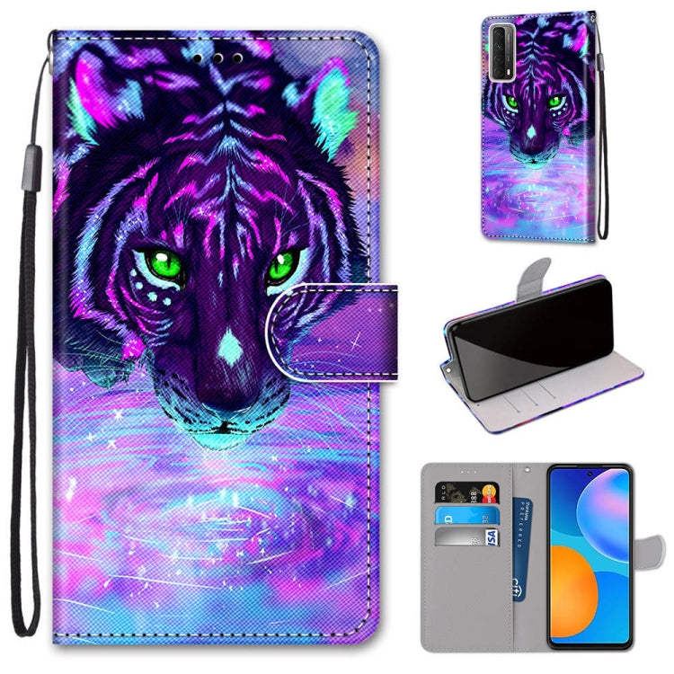 Coloured Drawing Cross Texture Horizontal Flip PU Leather Case with Holder & Card Slots & Wallet & Lanyard, For Samsung Galaxy A52 5G / 4G, For Samsung Galaxy A72 5G / 4G, For Huawei Mate 40 Pro, For Huawei P Smart 2021 / Y7a