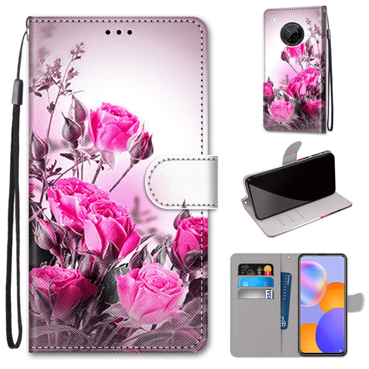 Coloured Drawing Cross Texture Horizontal Flip PU Leather Case with Holder & Card Slots & Wallet & Lanyard, For Huawei Y9a, For Honor 10X Lite, For LG Stylo 7 5G, For Motorola Moto E7