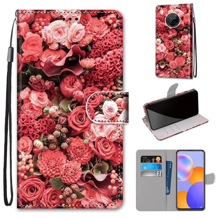 Coloured Drawing Cross Texture Horizontal Flip PU Leather Case with Holder & Card Slots & Wallet & Lanyard, For Huawei Y9a, For Honor 10X Lite, For LG Stylo 7 5G, For Motorola Moto E7