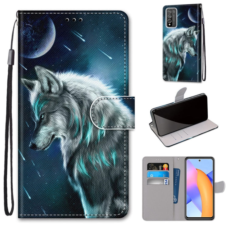 Coloured Drawing Cross Texture Horizontal Flip PU Leather Case with Holder & Card Slots & Wallet & Lanyard, For Huawei Y9a, For Honor 10X Lite, For LG Stylo 7 5G, For Motorola Moto E7