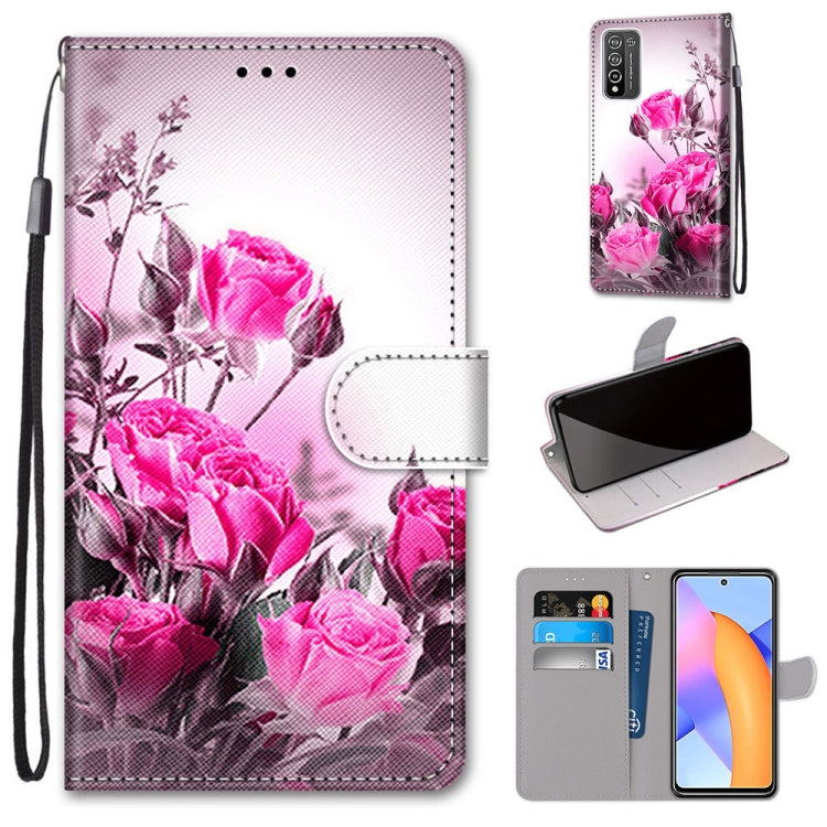 Coloured Drawing Cross Texture Horizontal Flip PU Leather Case with Holder & Card Slots & Wallet & Lanyard, For Huawei Y9a, For Honor 10X Lite, For LG Stylo 7 5G, For Motorola Moto E7