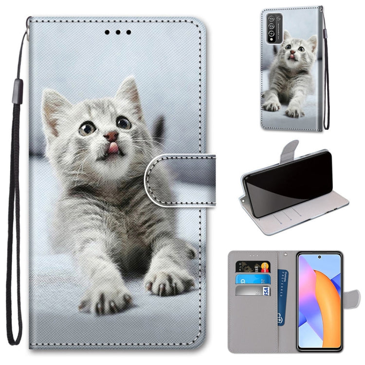 Coloured Drawing Cross Texture Horizontal Flip PU Leather Case with Holder & Card Slots & Wallet & Lanyard, For Huawei Y9a, For Honor 10X Lite, For LG Stylo 7 5G, For Motorola Moto E7