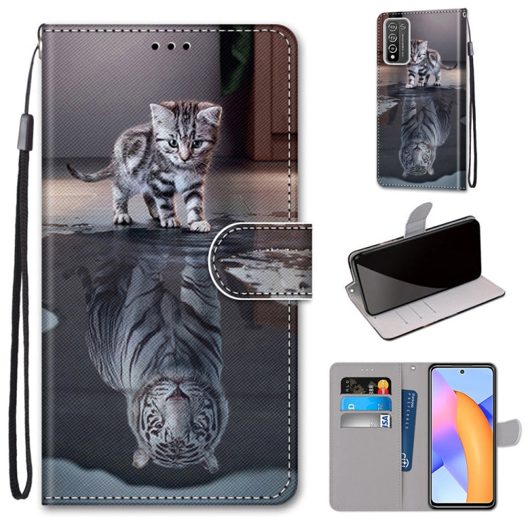 Coloured Drawing Cross Texture Horizontal Flip PU Leather Case with Holder & Card Slots & Wallet & Lanyard, For Huawei Y9a, For Honor 10X Lite, For LG Stylo 7 5G, For Motorola Moto E7