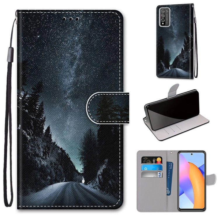 Coloured Drawing Cross Texture Horizontal Flip PU Leather Case with Holder & Card Slots & Wallet & Lanyard, For Huawei Y9a, For Honor 10X Lite, For LG Stylo 7 5G, For Motorola Moto E7