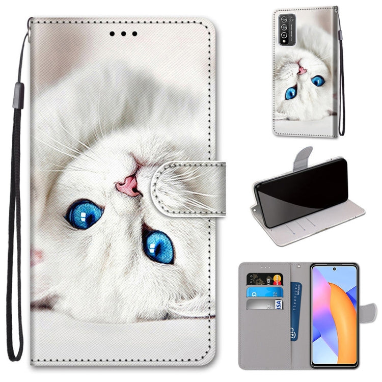 Coloured Drawing Cross Texture Horizontal Flip PU Leather Case with Holder & Card Slots & Wallet & Lanyard, For Huawei Y9a, For Honor 10X Lite, For LG Stylo 7 5G, For Motorola Moto E7