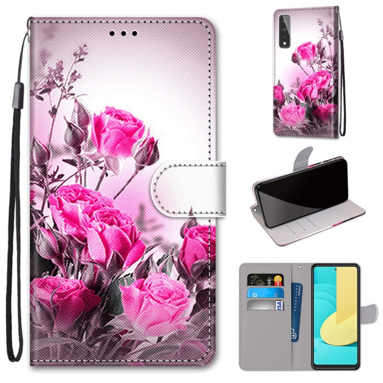 Coloured Drawing Cross Texture Horizontal Flip PU Leather Case with Holder & Card Slots & Wallet & Lanyard, For Huawei Y9a, For Honor 10X Lite, For LG Stylo 7 5G, For Motorola Moto E7