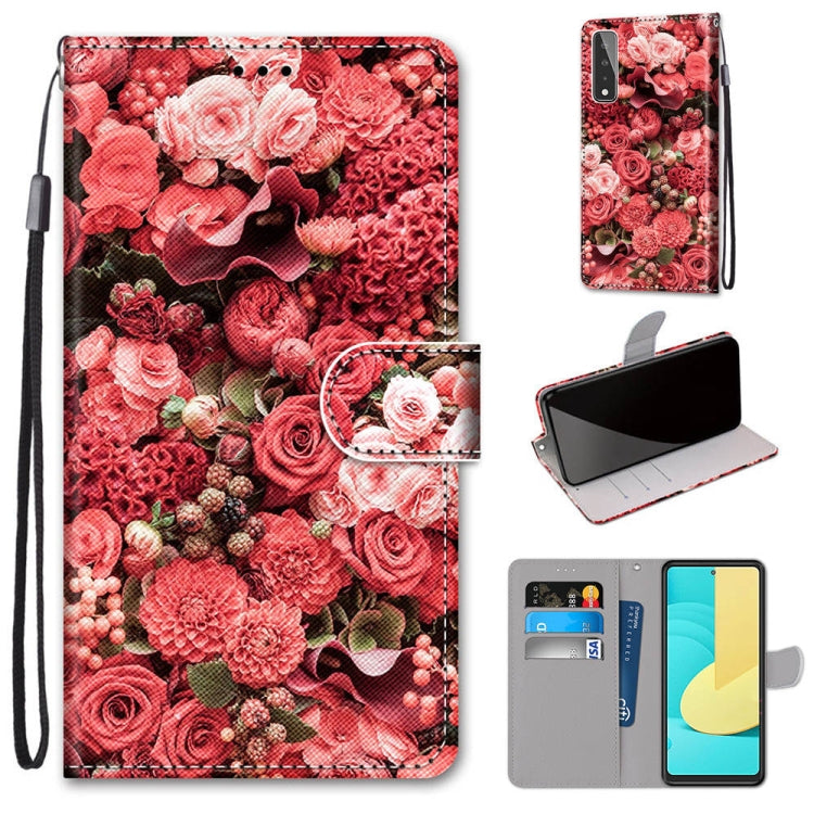 Coloured Drawing Cross Texture Horizontal Flip PU Leather Case with Holder & Card Slots & Wallet & Lanyard, For Huawei Y9a, For Honor 10X Lite, For LG Stylo 7 5G, For Motorola Moto E7