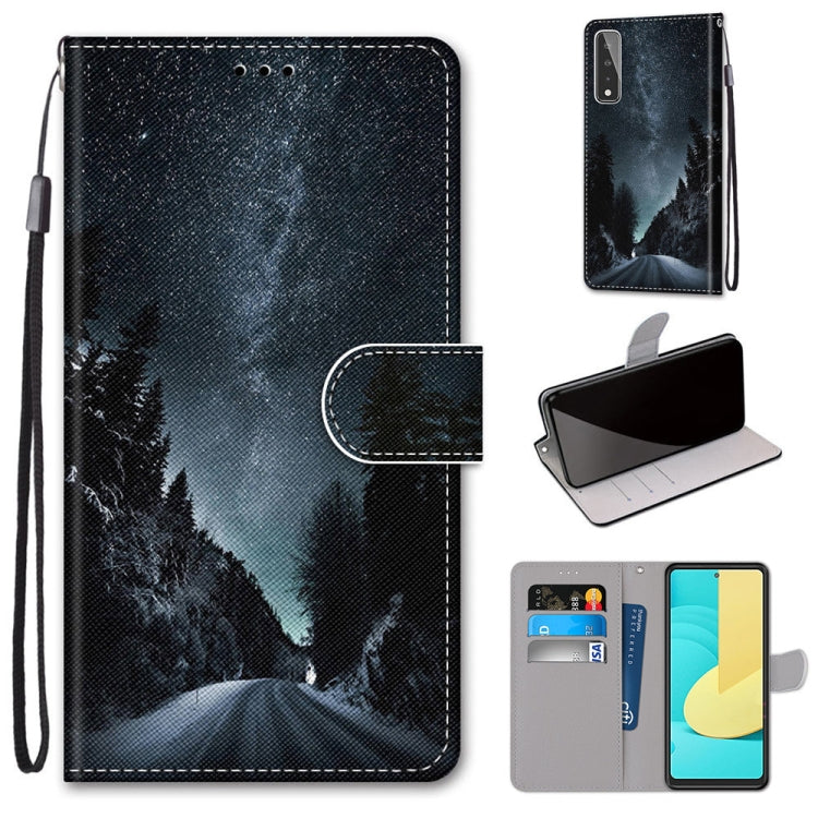 Coloured Drawing Cross Texture Horizontal Flip PU Leather Case with Holder & Card Slots & Wallet & Lanyard, For Huawei Y9a, For Honor 10X Lite, For LG Stylo 7 5G, For Motorola Moto E7