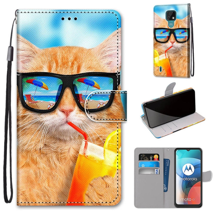 Coloured Drawing Cross Texture Horizontal Flip PU Leather Case with Holder & Card Slots & Wallet & Lanyard, For Huawei Y9a, For Honor 10X Lite, For LG Stylo 7 5G, For Motorola Moto E7