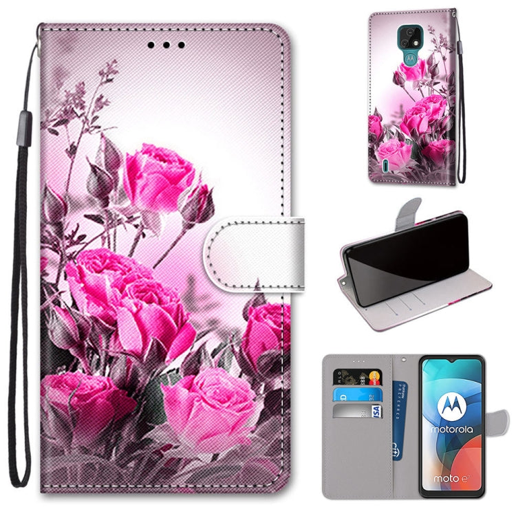 Coloured Drawing Cross Texture Horizontal Flip PU Leather Case with Holder & Card Slots & Wallet & Lanyard, For Huawei Y9a, For Honor 10X Lite, For LG Stylo 7 5G, For Motorola Moto E7