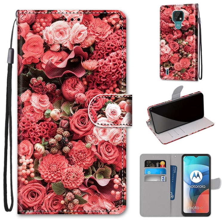 Coloured Drawing Cross Texture Horizontal Flip PU Leather Case with Holder & Card Slots & Wallet & Lanyard, For Huawei Y9a, For Honor 10X Lite, For LG Stylo 7 5G, For Motorola Moto E7