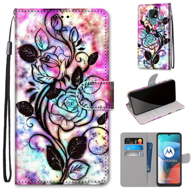 Coloured Drawing Cross Texture Horizontal Flip PU Leather Case with Holder & Card Slots & Wallet & Lanyard, For Huawei Y9a, For Honor 10X Lite, For LG Stylo 7 5G, For Motorola Moto E7