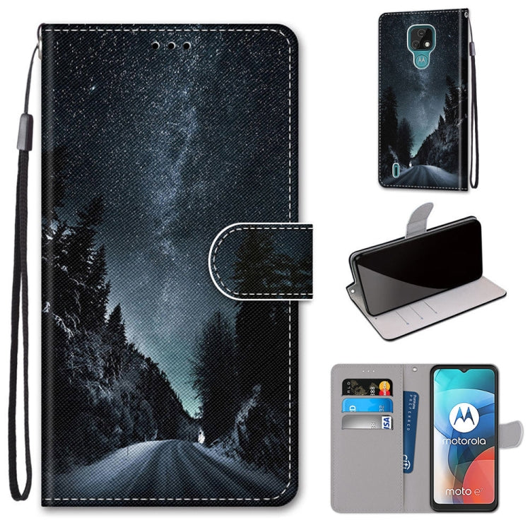 Coloured Drawing Cross Texture Horizontal Flip PU Leather Case with Holder & Card Slots & Wallet & Lanyard, For Huawei Y9a, For Honor 10X Lite, For LG Stylo 7 5G, For Motorola Moto E7