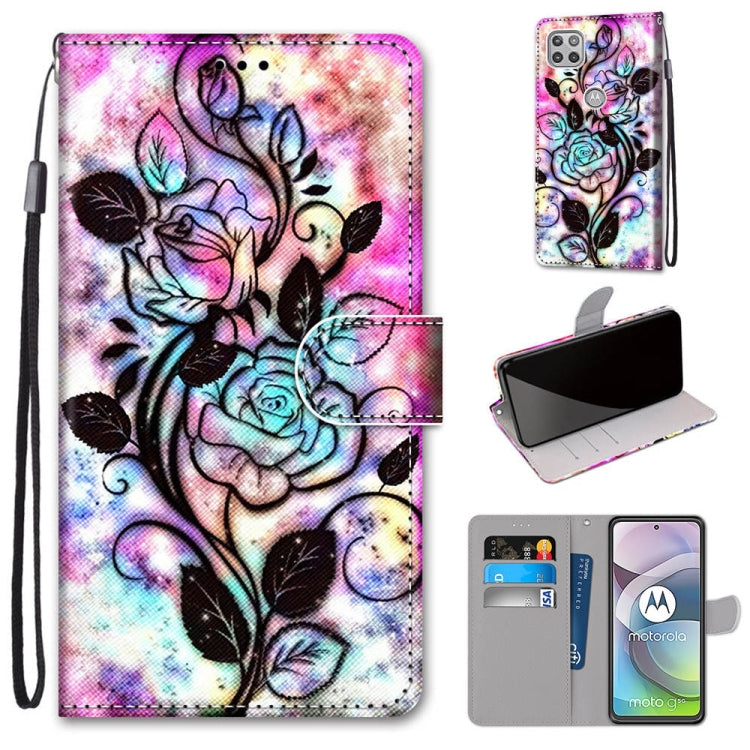 Coloured Drawing Cross Texture Horizontal Flip PU Leather Case with Holder & Card Slots & Wallet & Lanyard, For Motorola Moto G 5G, For Motorola Moto G 5G Plus, For OPPO A52 / A92 / A72, For Alcatel 1L (2021)