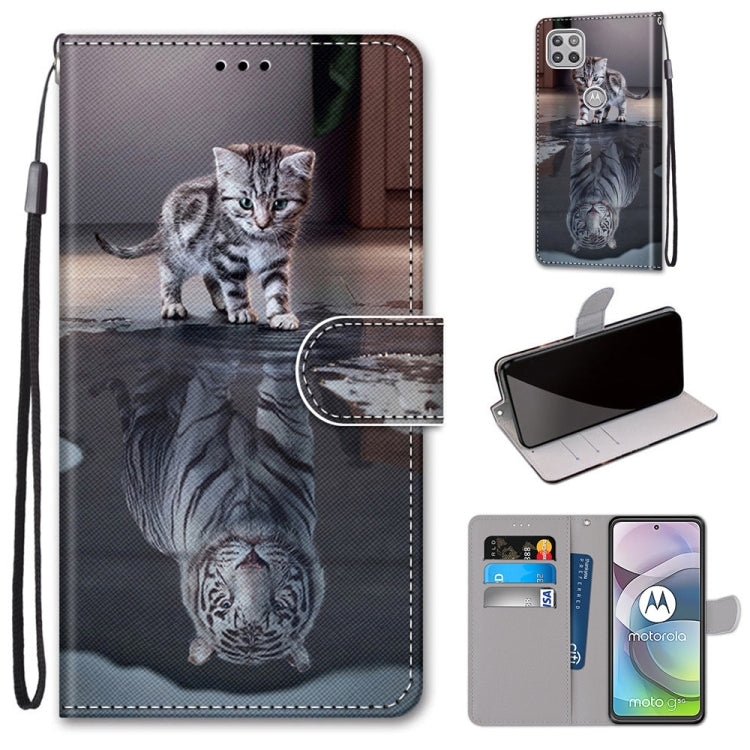 Coloured Drawing Cross Texture Horizontal Flip PU Leather Case with Holder & Card Slots & Wallet & Lanyard, For Motorola Moto G 5G, For Motorola Moto G 5G Plus, For OPPO A52 / A92 / A72, For Alcatel 1L (2021)