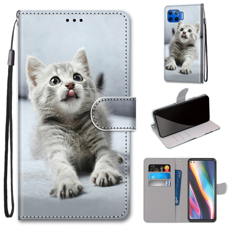 Coloured Drawing Cross Texture Horizontal Flip PU Leather Case with Holder & Card Slots & Wallet & Lanyard, For Motorola Moto G 5G, For Motorola Moto G 5G Plus, For OPPO A52 / A92 / A72, For Alcatel 1L (2021)