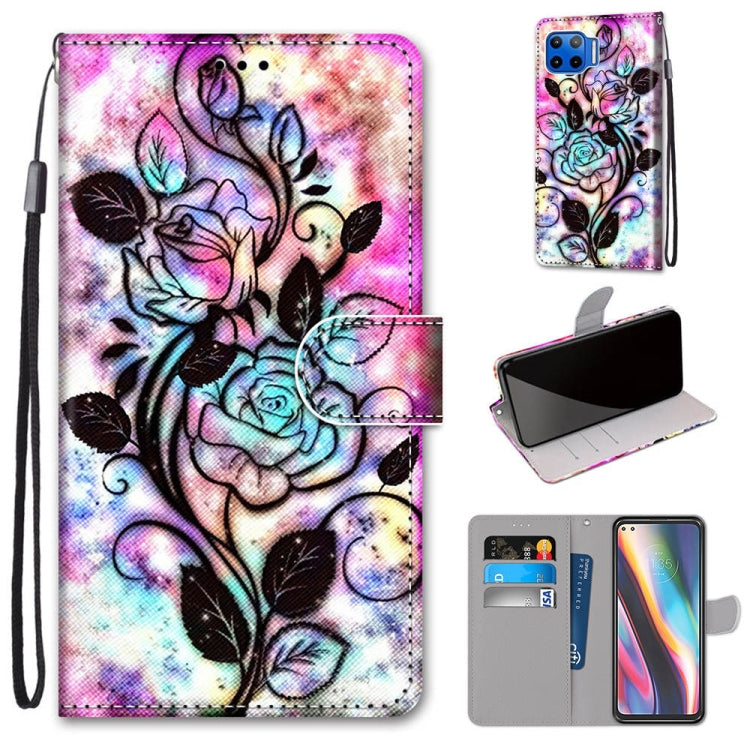 Coloured Drawing Cross Texture Horizontal Flip PU Leather Case with Holder & Card Slots & Wallet & Lanyard, For Motorola Moto G 5G, For Motorola Moto G 5G Plus, For OPPO A52 / A92 / A72, For Alcatel 1L (2021)