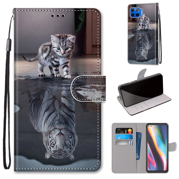 Coloured Drawing Cross Texture Horizontal Flip PU Leather Case with Holder & Card Slots & Wallet & Lanyard, For Motorola Moto G 5G, For Motorola Moto G 5G Plus, For OPPO A52 / A92 / A72, For Alcatel 1L (2021)