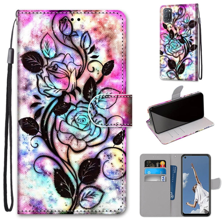 Coloured Drawing Cross Texture Horizontal Flip PU Leather Case with Holder & Card Slots & Wallet & Lanyard, For Motorola Moto G 5G, For Motorola Moto G 5G Plus, For OPPO A52 / A92 / A72, For Alcatel 1L (2021)