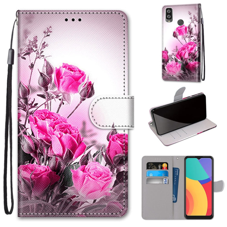 Coloured Drawing Cross Texture Horizontal Flip PU Leather Case with Holder & Card Slots & Wallet & Lanyard, For Motorola Moto G 5G, For Motorola Moto G 5G Plus, For OPPO A52 / A92 / A72, For Alcatel 1L (2021)
