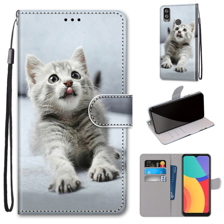 Coloured Drawing Cross Texture Horizontal Flip PU Leather Case with Holder & Card Slots & Wallet & Lanyard, For Motorola Moto G 5G, For Motorola Moto G 5G Plus, For OPPO A52 / A92 / A72, For Alcatel 1L (2021)