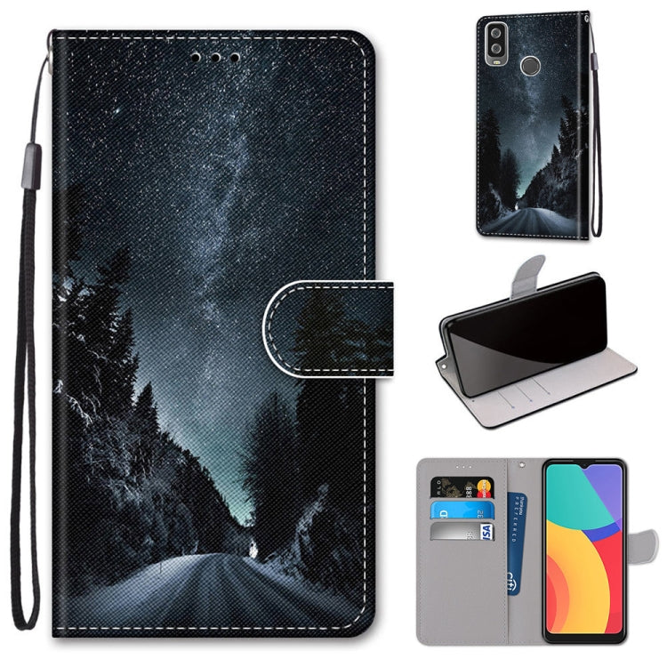 Coloured Drawing Cross Texture Horizontal Flip PU Leather Case with Holder & Card Slots & Wallet & Lanyard, For Motorola Moto G 5G, For Motorola Moto G 5G Plus, For OPPO A52 / A92 / A72, For Alcatel 1L (2021)