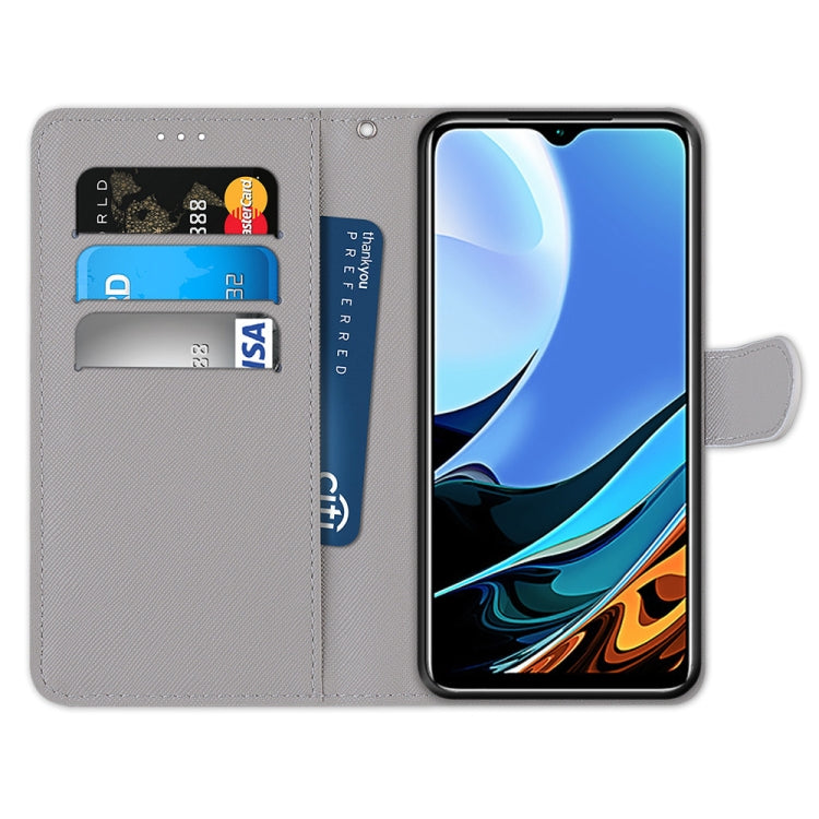 Coloured Drawing Cross Texture Horizontal Flip PU Leather Case with Holder & Card Slots & Wallet & Lanyard, For Xiaomi Redmi Note 9 4G / 9 Power, For Xiaomi Redmi Note 9T / Note 9 5G, For Xiaomi Poco M3, For Xiaomi Poco X3 NFC