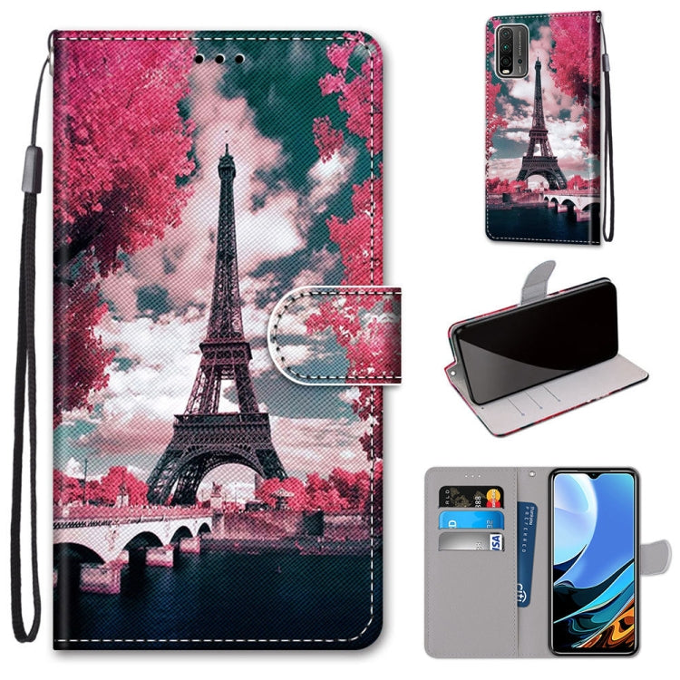 Coloured Drawing Cross Texture Horizontal Flip PU Leather Case with Holder & Card Slots & Wallet & Lanyard, For Xiaomi Redmi Note 9 4G / 9 Power, For Xiaomi Redmi Note 9T / Note 9 5G, For Xiaomi Poco M3, For Xiaomi Poco X3 NFC