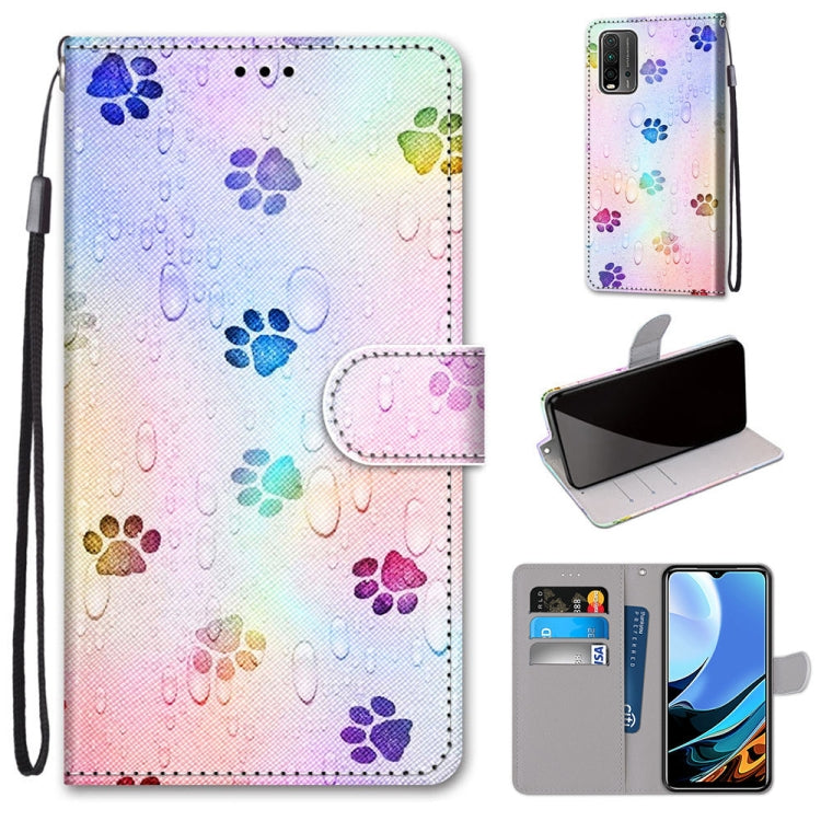Coloured Drawing Cross Texture Horizontal Flip PU Leather Case with Holder & Card Slots & Wallet & Lanyard, For Xiaomi Redmi Note 9 4G / 9 Power, For Xiaomi Redmi Note 9T / Note 9 5G, For Xiaomi Poco M3, For Xiaomi Poco X3 NFC