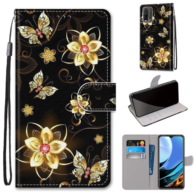 Coloured Drawing Cross Texture Horizontal Flip PU Leather Case with Holder & Card Slots & Wallet & Lanyard, For Xiaomi Redmi Note 9 4G / 9 Power, For Xiaomi Redmi Note 9T / Note 9 5G, For Xiaomi Poco M3, For Xiaomi Poco X3 NFC