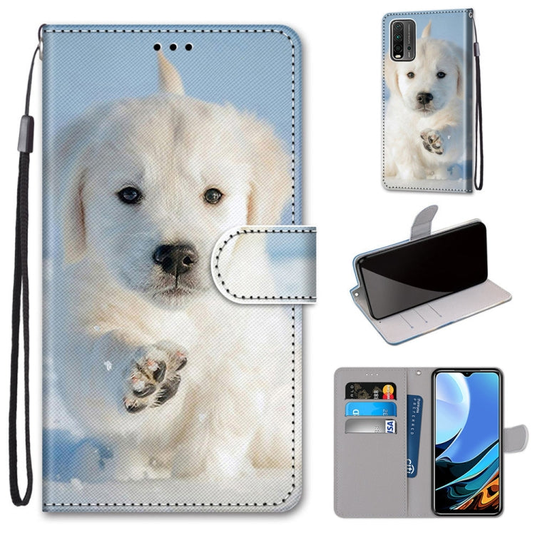 Coloured Drawing Cross Texture Horizontal Flip PU Leather Case with Holder & Card Slots & Wallet & Lanyard, For Xiaomi Redmi Note 9 4G / 9 Power, For Xiaomi Redmi Note 9T / Note 9 5G, For Xiaomi Poco M3, For Xiaomi Poco X3 NFC