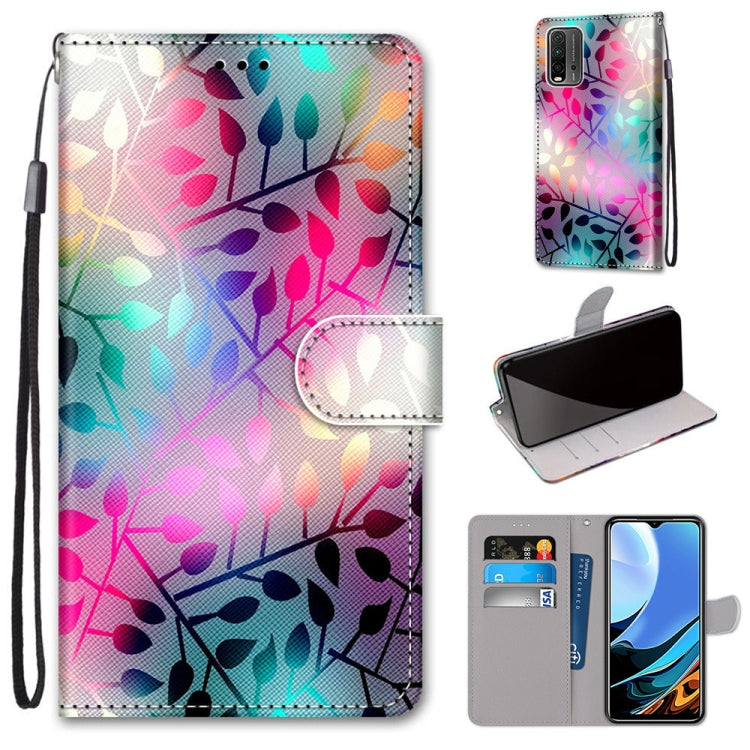 Coloured Drawing Cross Texture Horizontal Flip PU Leather Case with Holder & Card Slots & Wallet & Lanyard, For Xiaomi Redmi Note 9 4G / 9 Power, For Xiaomi Redmi Note 9T / Note 9 5G, For Xiaomi Poco M3, For Xiaomi Poco X3 NFC