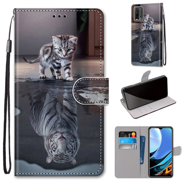 Coloured Drawing Cross Texture Horizontal Flip PU Leather Case with Holder & Card Slots & Wallet & Lanyard, For Xiaomi Redmi Note 9 4G / 9 Power, For Xiaomi Redmi Note 9T / Note 9 5G, For Xiaomi Poco M3, For Xiaomi Poco X3 NFC