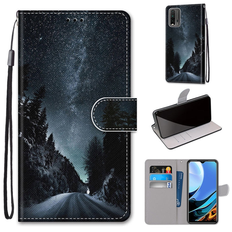 Coloured Drawing Cross Texture Horizontal Flip PU Leather Case with Holder & Card Slots & Wallet & Lanyard, For Xiaomi Redmi Note 9 4G / 9 Power, For Xiaomi Redmi Note 9T / Note 9 5G, For Xiaomi Poco M3, For Xiaomi Poco X3 NFC