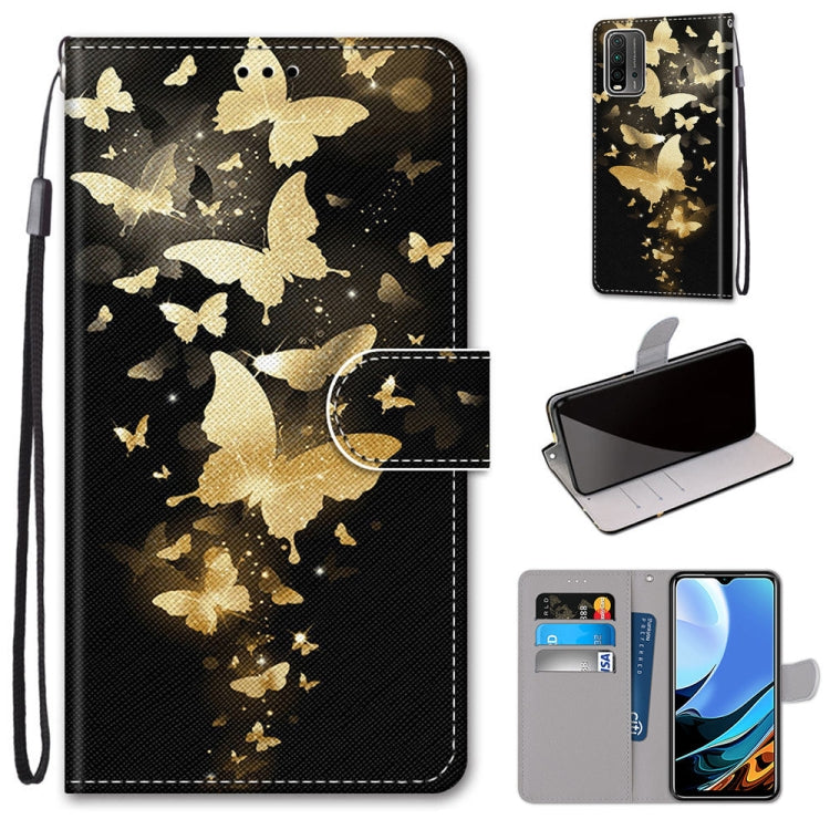 Coloured Drawing Cross Texture Horizontal Flip PU Leather Case with Holder & Card Slots & Wallet & Lanyard, For Xiaomi Redmi Note 9 4G / 9 Power, For Xiaomi Redmi Note 9T / Note 9 5G, For Xiaomi Poco M3, For Xiaomi Poco X3 NFC