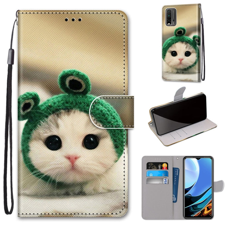 Coloured Drawing Cross Texture Horizontal Flip PU Leather Case with Holder & Card Slots & Wallet & Lanyard, For Xiaomi Redmi Note 9 4G / 9 Power, For Xiaomi Redmi Note 9T / Note 9 5G, For Xiaomi Poco M3, For Xiaomi Poco X3 NFC