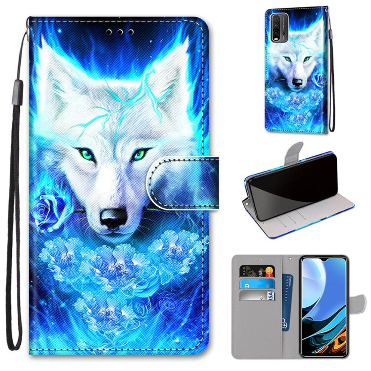 Coloured Drawing Cross Texture Horizontal Flip PU Leather Case with Holder & Card Slots & Wallet & Lanyard, For Xiaomi Redmi Note 9 4G / 9 Power, For Xiaomi Redmi Note 9T / Note 9 5G, For Xiaomi Poco M3, For Xiaomi Poco X3 NFC