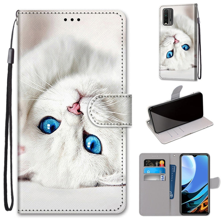 Coloured Drawing Cross Texture Horizontal Flip PU Leather Case with Holder & Card Slots & Wallet & Lanyard, For Xiaomi Redmi Note 9 4G / 9 Power, For Xiaomi Redmi Note 9T / Note 9 5G, For Xiaomi Poco M3, For Xiaomi Poco X3 NFC