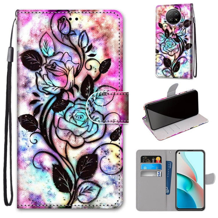 Coloured Drawing Cross Texture Horizontal Flip PU Leather Case with Holder & Card Slots & Wallet & Lanyard, For Xiaomi Redmi Note 9 4G / 9 Power, For Xiaomi Redmi Note 9T / Note 9 5G, For Xiaomi Poco M3, For Xiaomi Poco X3 NFC