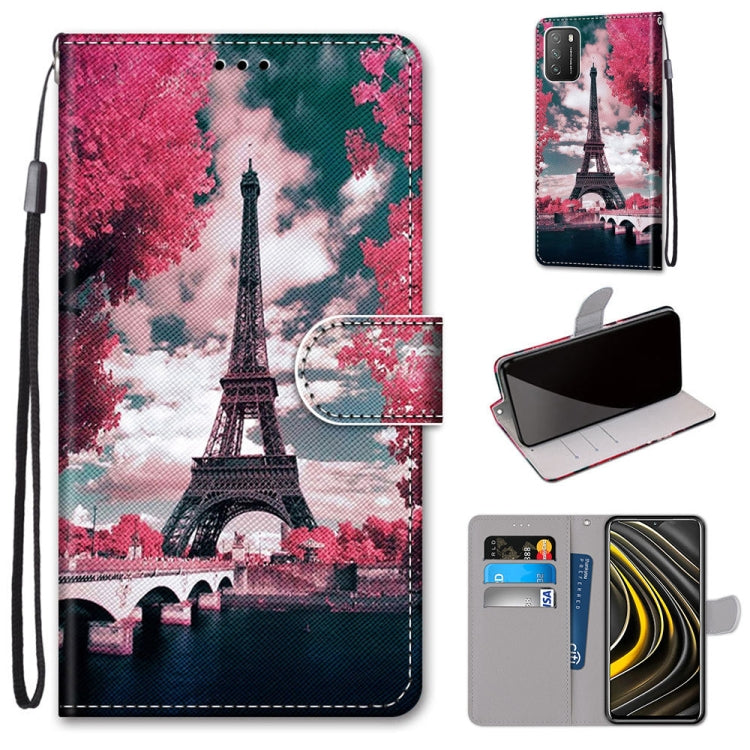 Coloured Drawing Cross Texture Horizontal Flip PU Leather Case with Holder & Card Slots & Wallet & Lanyard, For Xiaomi Redmi Note 9 4G / 9 Power, For Xiaomi Redmi Note 9T / Note 9 5G, For Xiaomi Poco M3, For Xiaomi Poco X3 NFC
