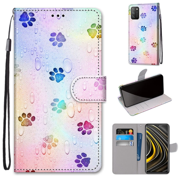 Coloured Drawing Cross Texture Horizontal Flip PU Leather Case with Holder & Card Slots & Wallet & Lanyard, For Xiaomi Redmi Note 9 4G / 9 Power, For Xiaomi Redmi Note 9T / Note 9 5G, For Xiaomi Poco M3, For Xiaomi Poco X3 NFC