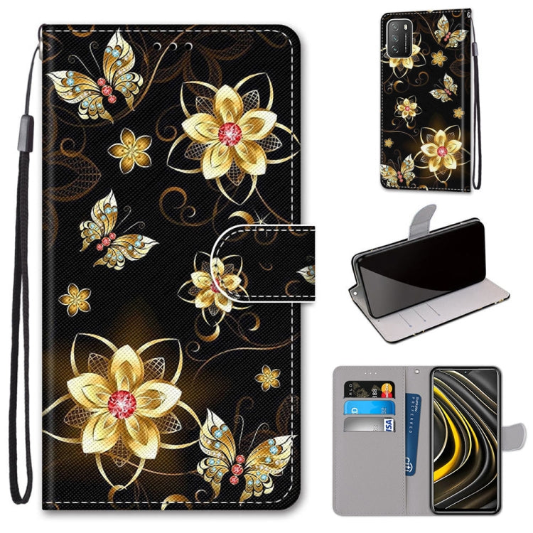 Coloured Drawing Cross Texture Horizontal Flip PU Leather Case with Holder & Card Slots & Wallet & Lanyard, For Xiaomi Redmi Note 9 4G / 9 Power, For Xiaomi Redmi Note 9T / Note 9 5G, For Xiaomi Poco M3, For Xiaomi Poco X3 NFC