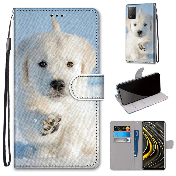 Coloured Drawing Cross Texture Horizontal Flip PU Leather Case with Holder & Card Slots & Wallet & Lanyard, For Xiaomi Redmi Note 9 4G / 9 Power, For Xiaomi Redmi Note 9T / Note 9 5G, For Xiaomi Poco M3, For Xiaomi Poco X3 NFC