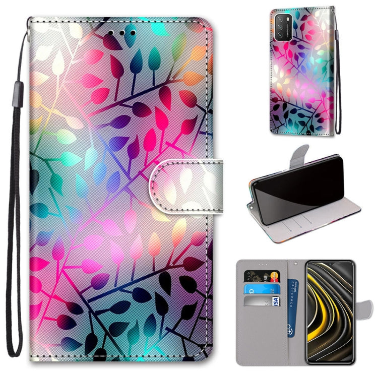 Coloured Drawing Cross Texture Horizontal Flip PU Leather Case with Holder & Card Slots & Wallet & Lanyard, For Xiaomi Redmi Note 9 4G / 9 Power, For Xiaomi Redmi Note 9T / Note 9 5G, For Xiaomi Poco M3, For Xiaomi Poco X3 NFC