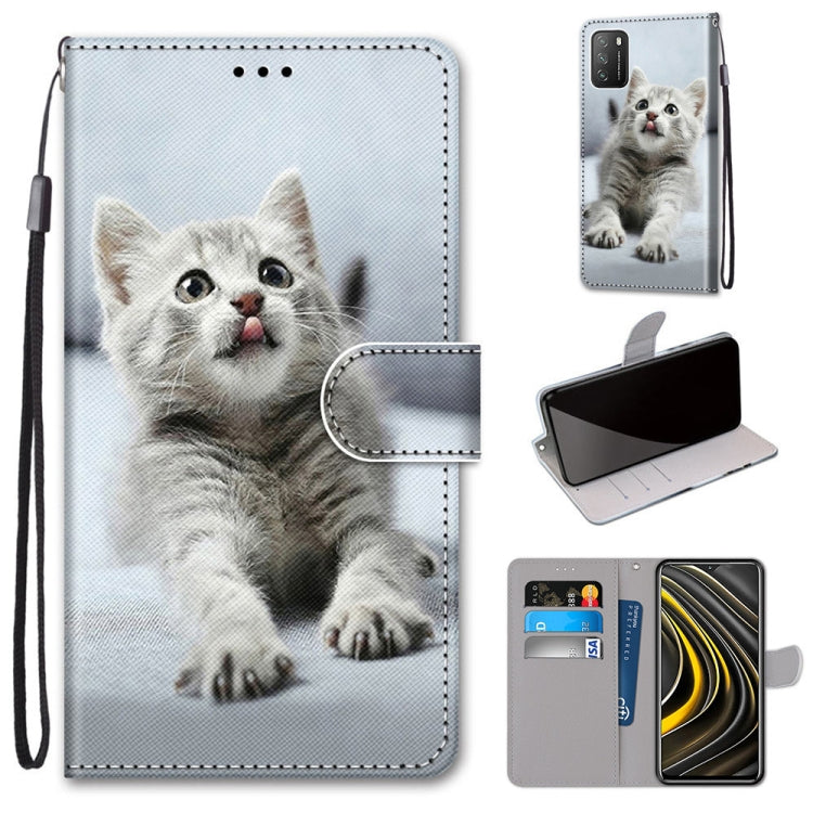 Coloured Drawing Cross Texture Horizontal Flip PU Leather Case with Holder & Card Slots & Wallet & Lanyard, For Xiaomi Redmi Note 9 4G / 9 Power, For Xiaomi Redmi Note 9T / Note 9 5G, For Xiaomi Poco M3, For Xiaomi Poco X3 NFC