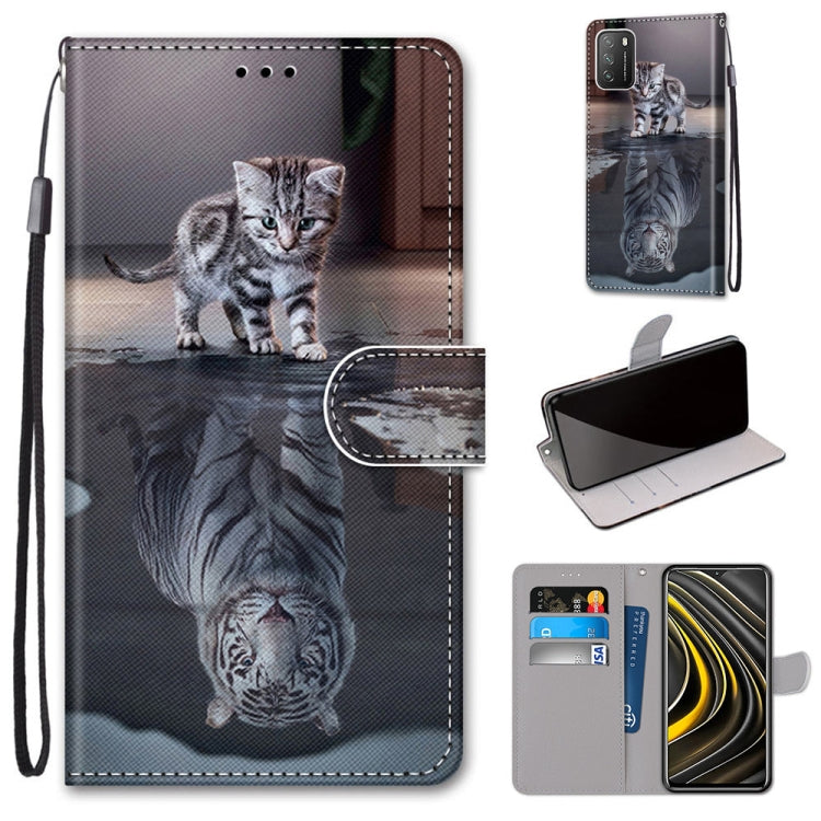 Coloured Drawing Cross Texture Horizontal Flip PU Leather Case with Holder & Card Slots & Wallet & Lanyard, For Xiaomi Redmi Note 9 4G / 9 Power, For Xiaomi Redmi Note 9T / Note 9 5G, For Xiaomi Poco M3, For Xiaomi Poco X3 NFC