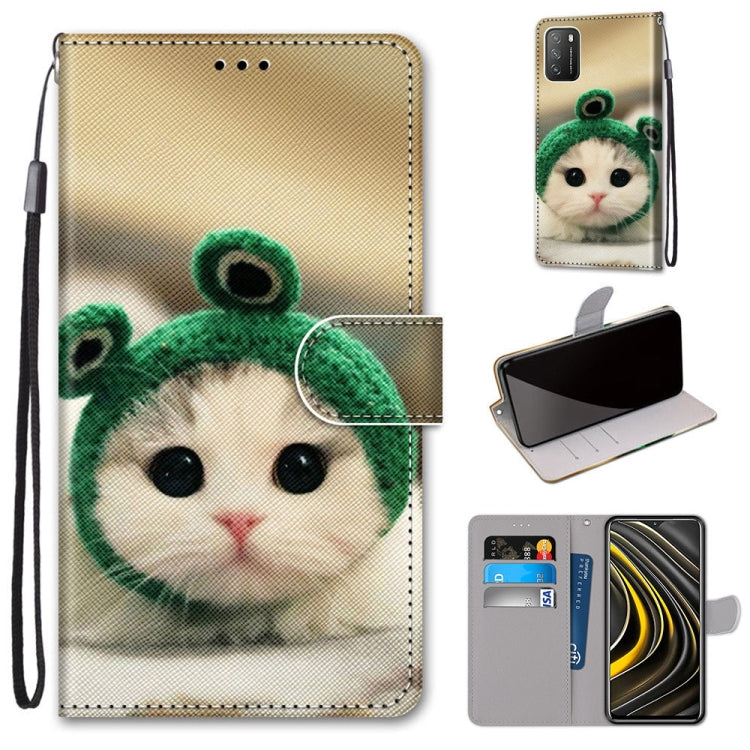 Coloured Drawing Cross Texture Horizontal Flip PU Leather Case with Holder & Card Slots & Wallet & Lanyard, For Xiaomi Redmi Note 9 4G / 9 Power, For Xiaomi Redmi Note 9T / Note 9 5G, For Xiaomi Poco M3, For Xiaomi Poco X3 NFC